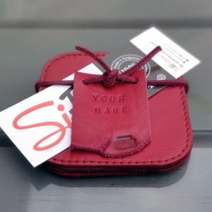 Leather Coasters_Cherry Red