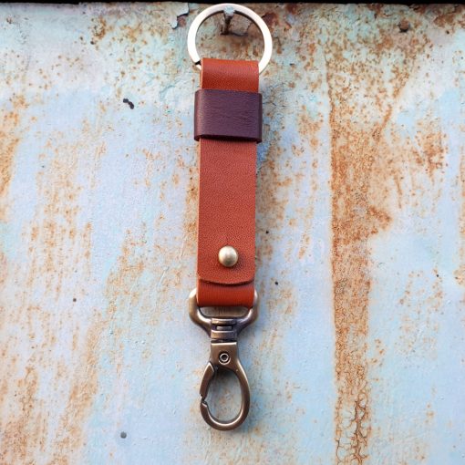 leather keychain_natural orange