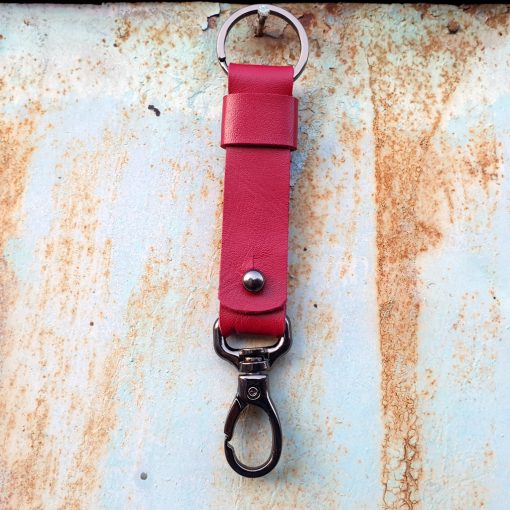 leather keychain_red