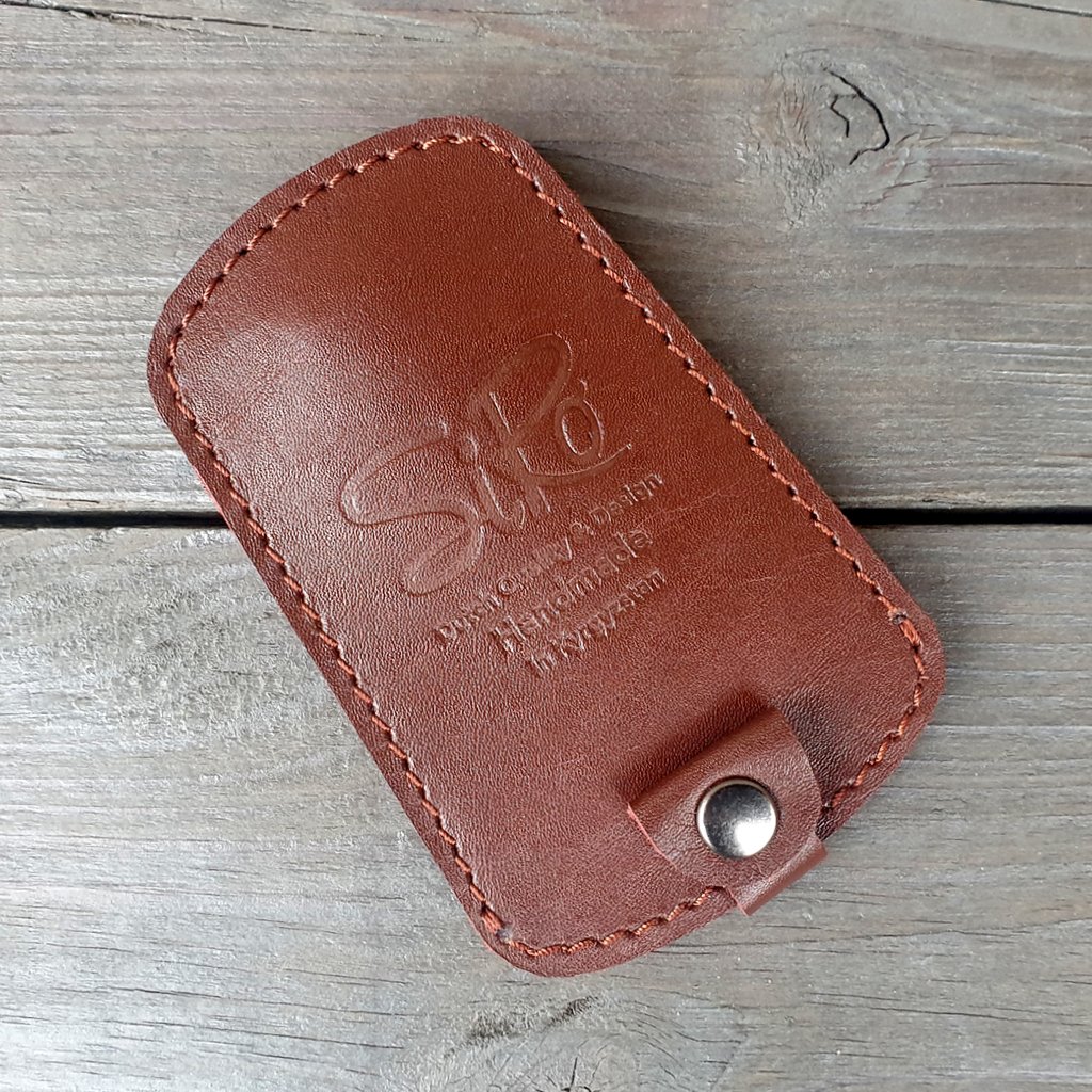 Leather Key Pouch - Chestnut Brown