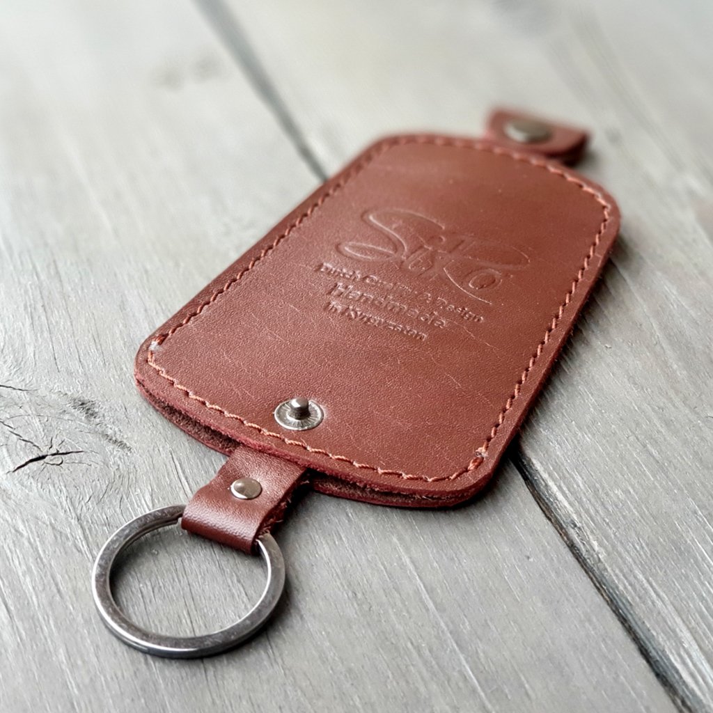 Leather Key Pouch - Chestnut Brown - Hand & Fairmade - by SiRo