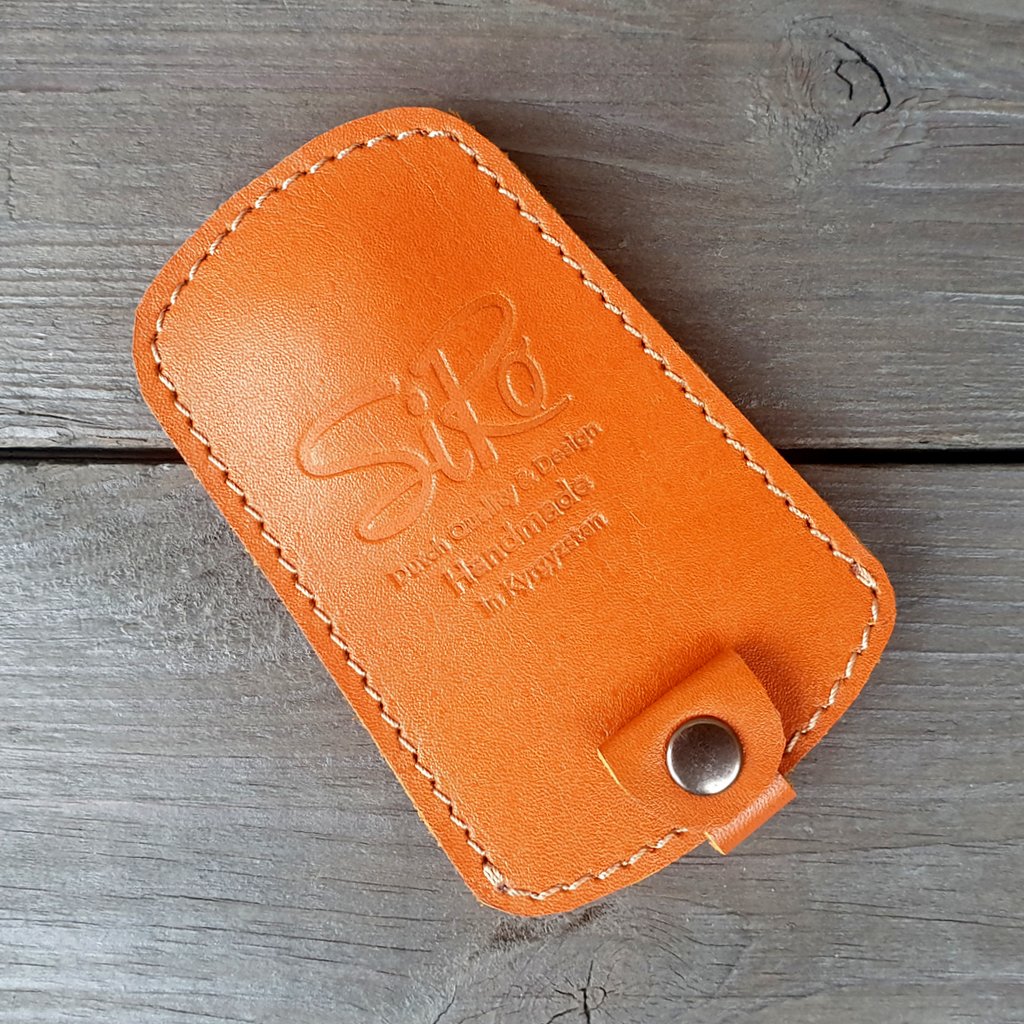 Leather Key Pouch - Natural Orange - Hand & Fairmade - by SiRo