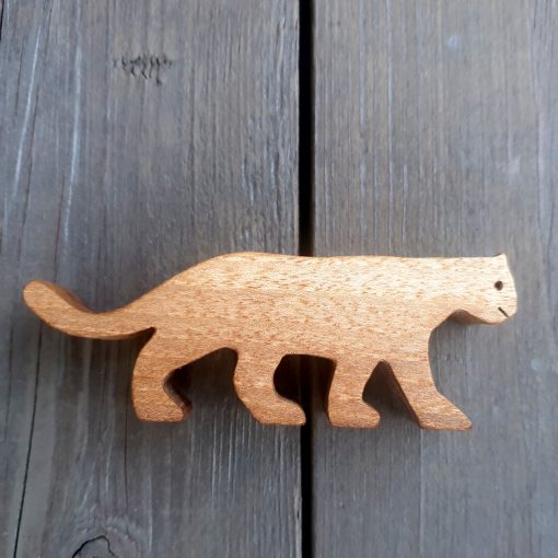 Small Wooden Snow Leopard