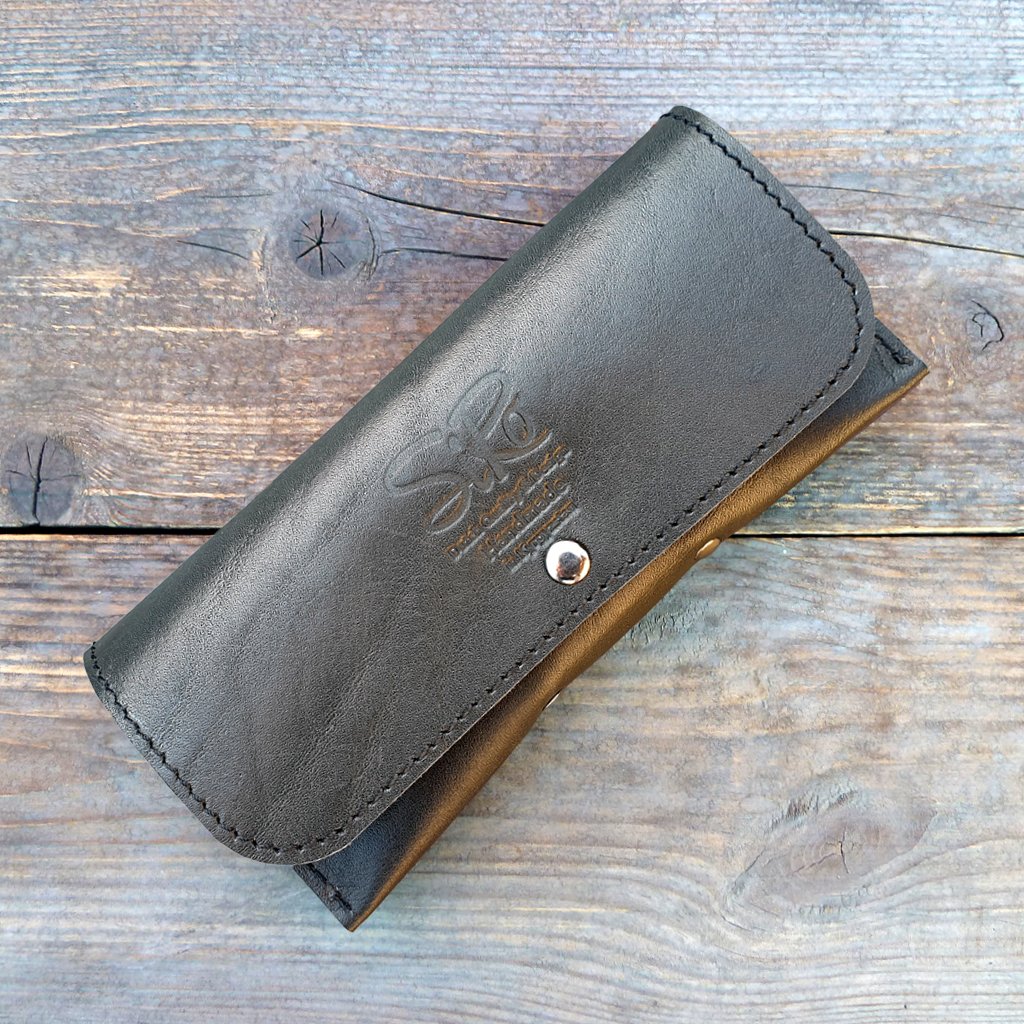 Leather Glasses Case Deluxe - black